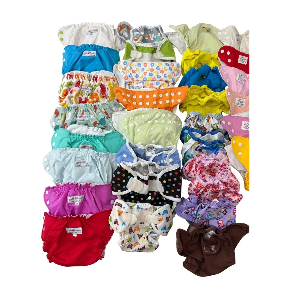 Cloth Diaper Lot AppleCheeks Thirsties Rumparooz UBBCARE Wet Bag Inserts Wipes